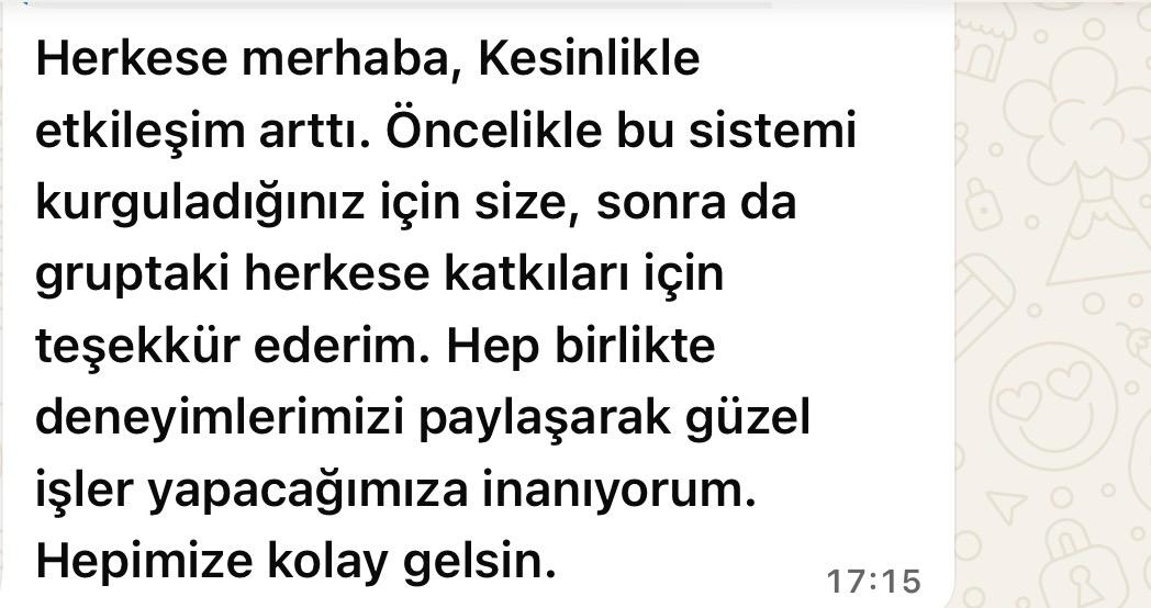 Üye geri bildirimi 15